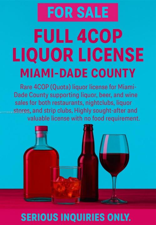 4COP Full Quota Liquor License, Miami, フロリダ 33139, アメリカ合衆国