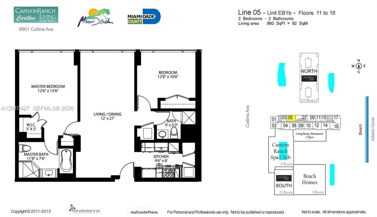 6801 Collins Ave 1215, Miami Beach, Florida 33141, USA