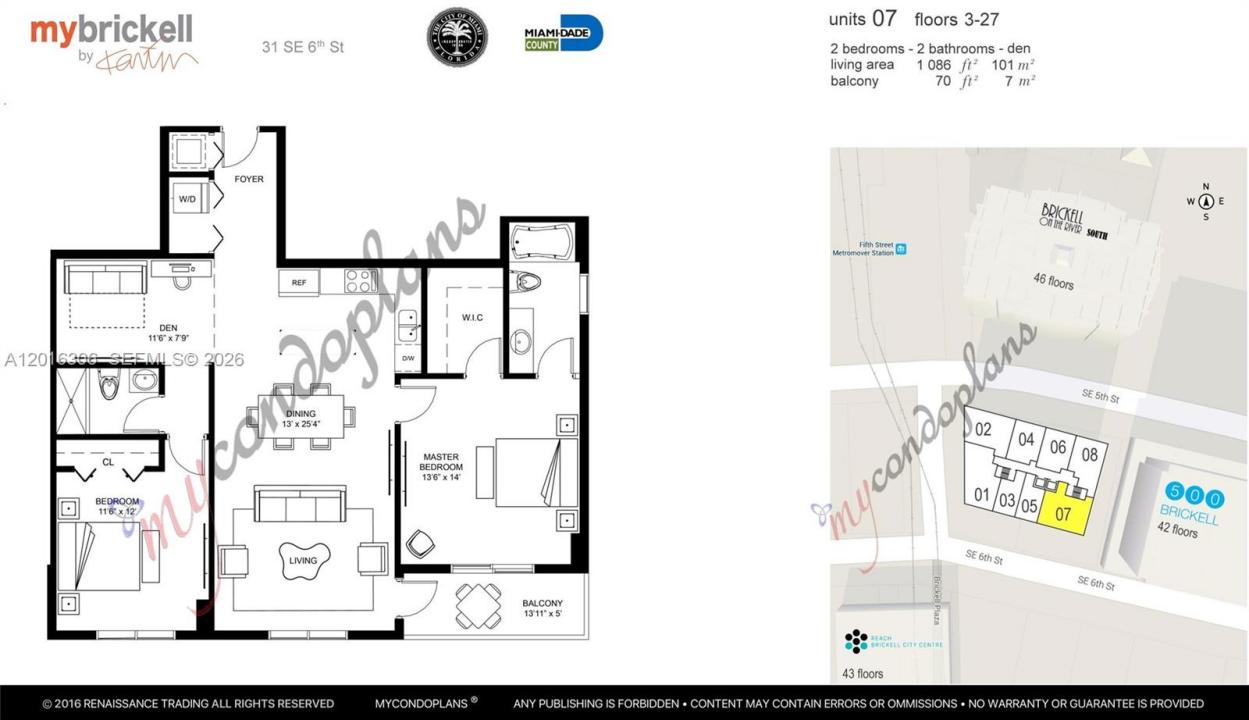 31 SE 6th St 2207, Miami, Florida 33131, Stati Uniti