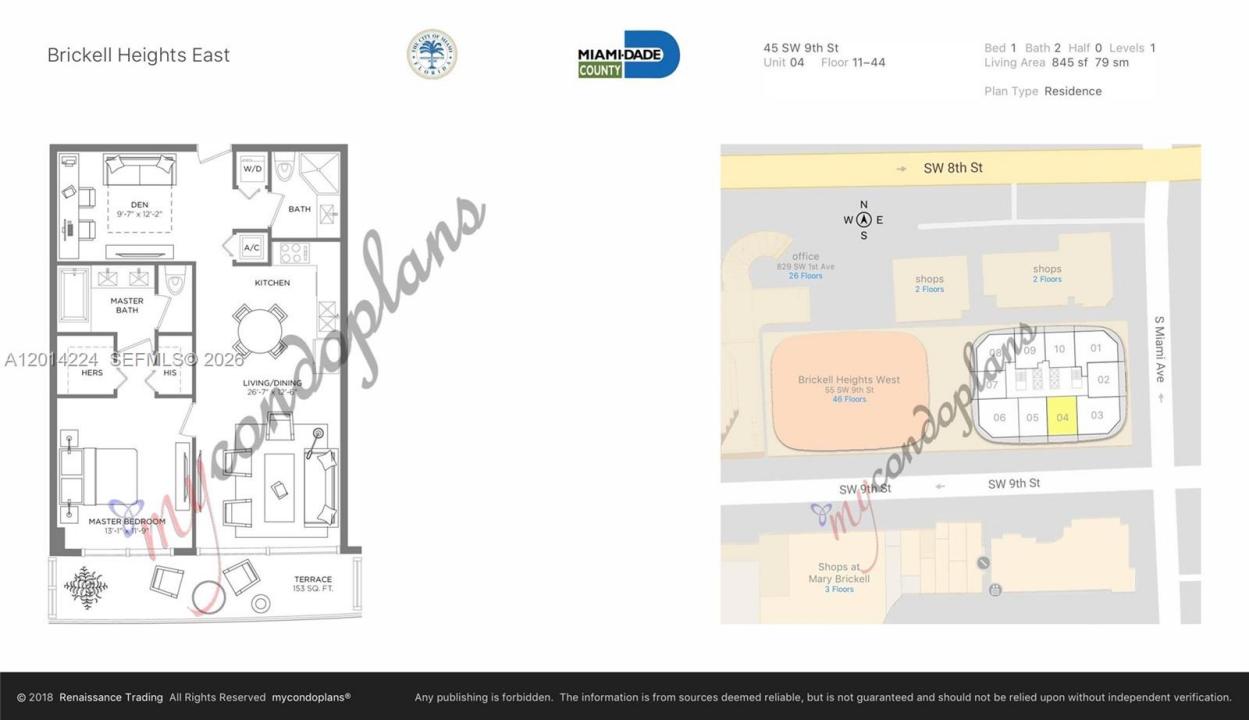 45 SW 9th St 1104, Miami, Florida 33130, Stati Uniti
