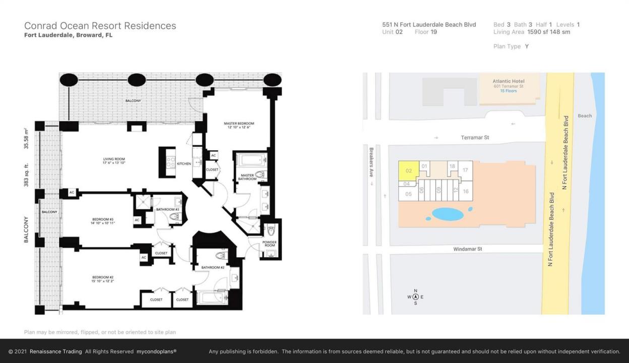 551 N Fort Lauderdale Beach Boulevard R1902, Fort Lauderdale, فلوريدا 33304, الولايات المتحدة
