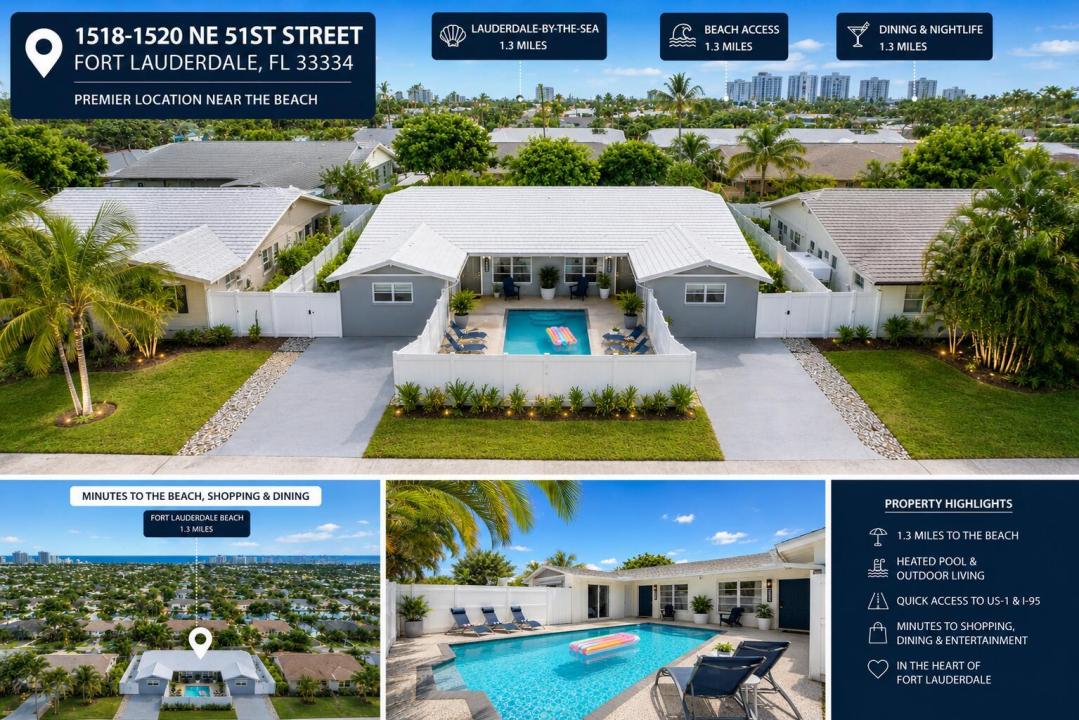 1518-1520 NE 51st Street, Fort Lauderdale, Floride 33334, États-Unis