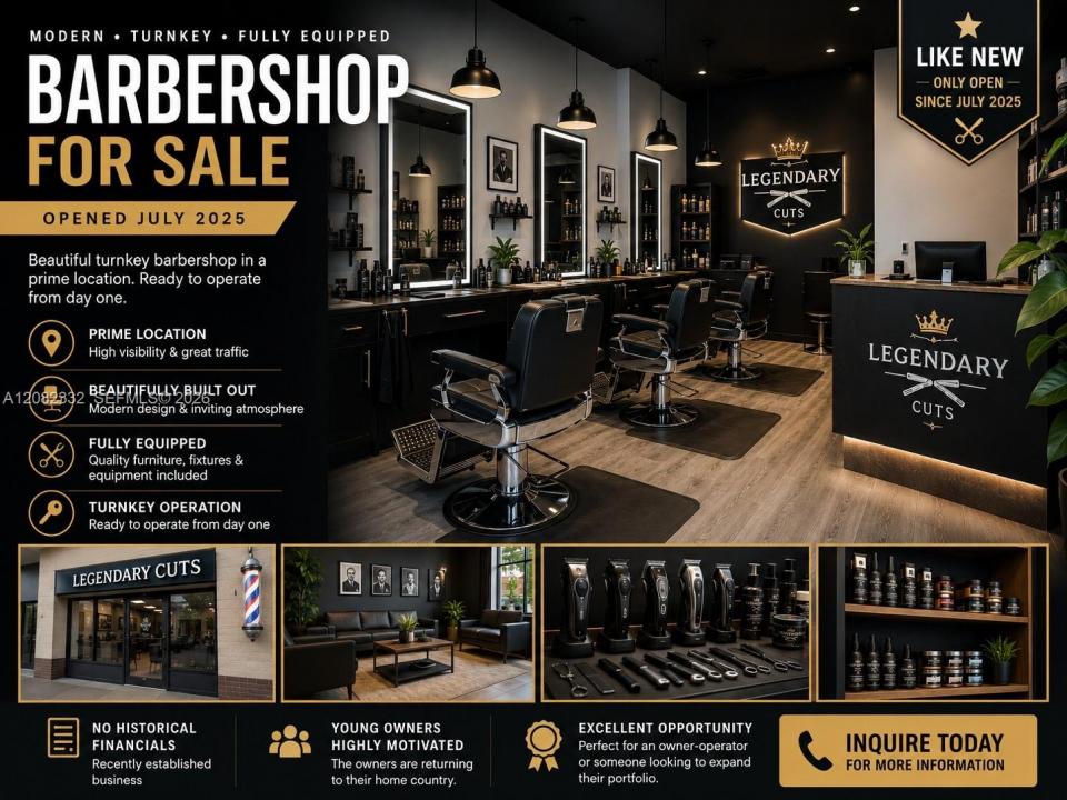 Turnkey Modern Barbershop in Prime Location, Fort Lauderdale, 플로리다 33308, 미국