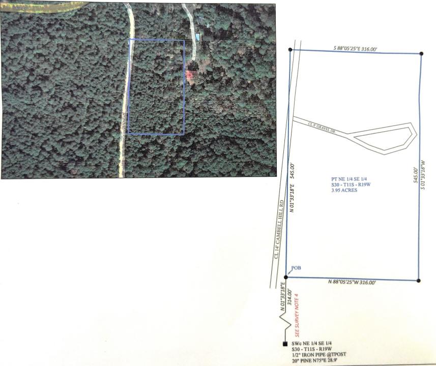 3.95 acres Campbell Hill Road, Chidester, Arkansas 71726, États-Unis
