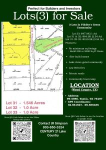Lots 31- 33 Private Road 5986, Yantis, Texas 75497, USA
