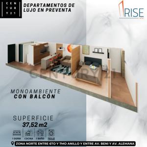 Departamento de 2 Dormitorios en Preventa Condominio Rise Uno, 6to y 7mo anillo entre Av.  , Norte, Santa Cruz 00001, Bolivia