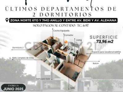 Departamento de 2 Dormitorios Preventa Condominio Rise Uno, 6to y 7mo anillo entre Av. Ben , Norte, Santa Cruz 00001, Bolivia
