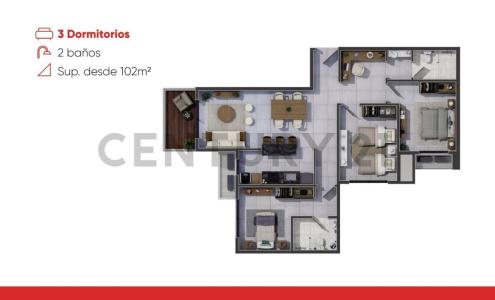 Depto 3 Dorm 2 baños en Pozo Edif. Natania 86. Av. Santísima Trinidad 698, Mme. Lynch, Asunción 00001, パラグアイ